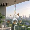 Outdoor Bird Feeder for Trees Glass Angel Feeder, Hanging Decorative Wild Elegant Garden Decor Birds Small Birds, Yard Porch