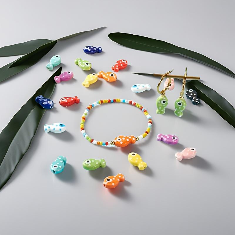 [Бусины-рыбки в горошек] Керамические бусины-рыбки в горошек - Ассорти цветов, Материалы для изготовления украшений для DIY поделок и аксессуаров.