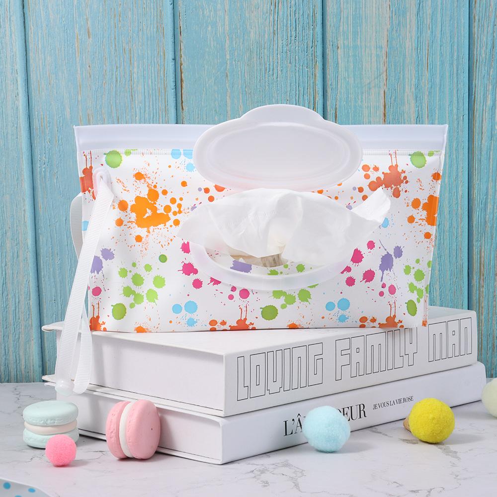 Portable Cosmetic Pouch Stroller Accessories Tissue Box Cute Wet Wipes Bag