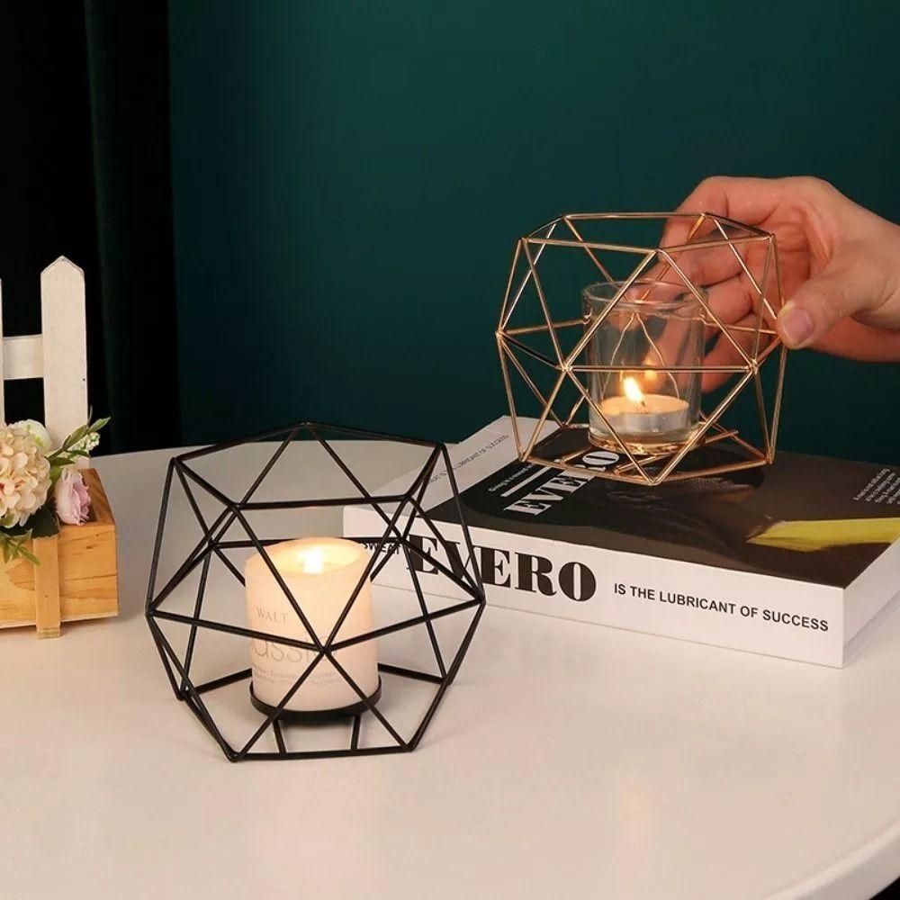 Полый подсвечник металлический держатель света новый многоугольный подсвечник рождественский