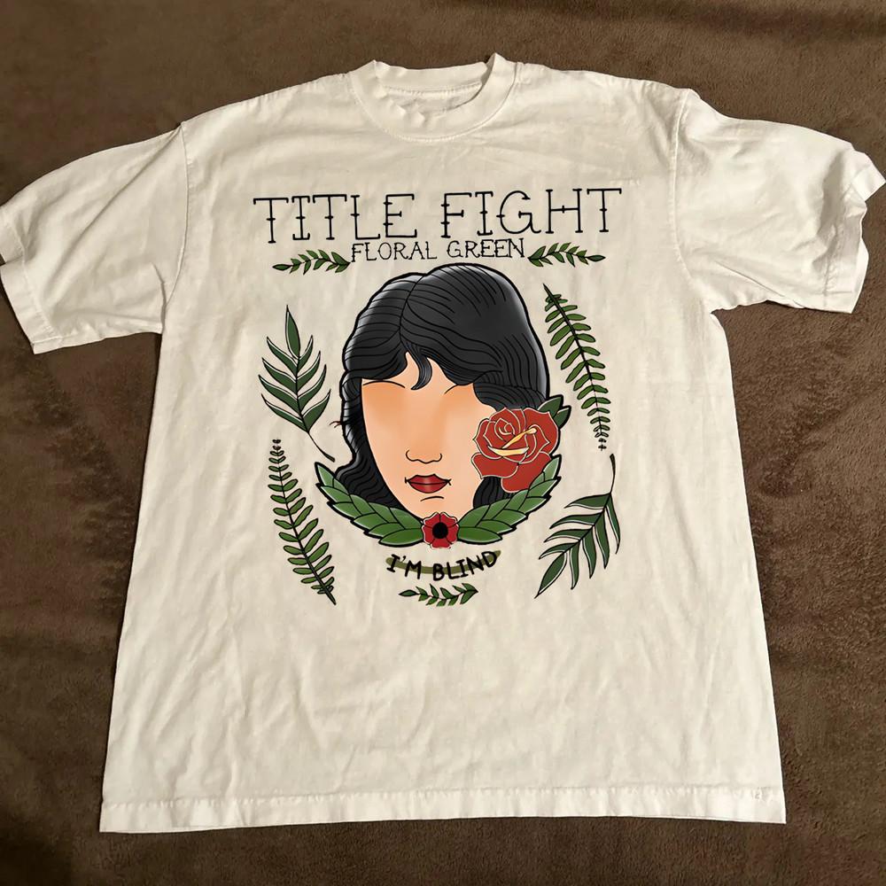 Редкий! Футболка унисекс с цветочным принтом зеленого цвета группы Title Fight для концерта, размеры от S до 5XL BO802