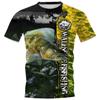 Summer Carp Fishing Print T-shirts For Men Outdoor Catfish Printing Loose Short Sleeve Quick Drying  Casual Street Top