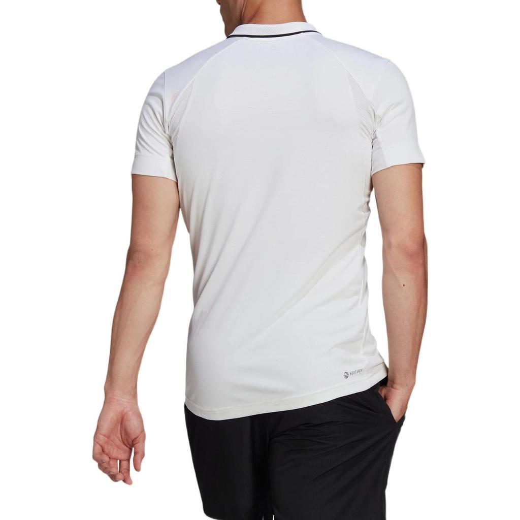 Adidas Polo Shirts Men's White Crew Neck Moderate Straight Fit HB9135
