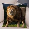 Africa Lion Pillow Case Decor Wild Animal Pattern Print Pillowcase Super Soft Plush Cushion Cover for Car Sofa Home 45x45cm