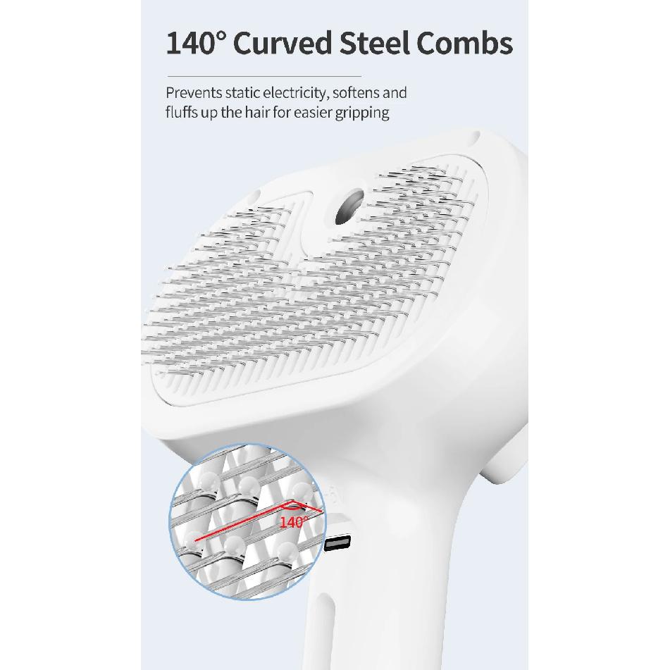 ROJECO Pet Spray Hair Comb Professional Electric Hair Straightener Comb Brush For Cat Pet Massage Comb Steam Brush For Hair Care