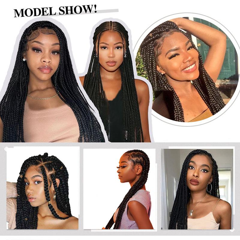 Braiding Hair Pre Stretched 4X Braid 19 Inch Ombre Braiding Hair Black Synthetic Fake Hair Extensions for Braids Women
