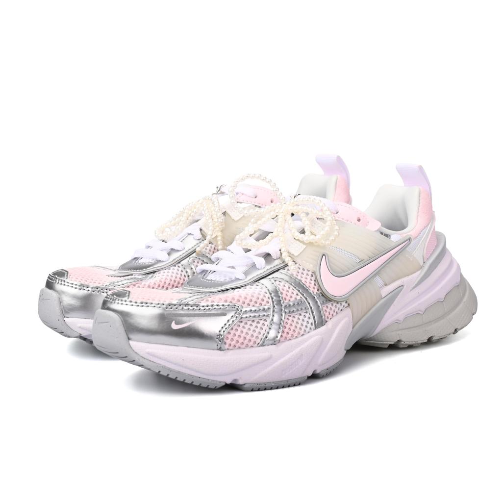 Nike V2K Run Устойчивые к истиранию Дышащие Низкие Беговые Кроссовки Женские Розово-Серебристые FD0736-104(Команда6-)
