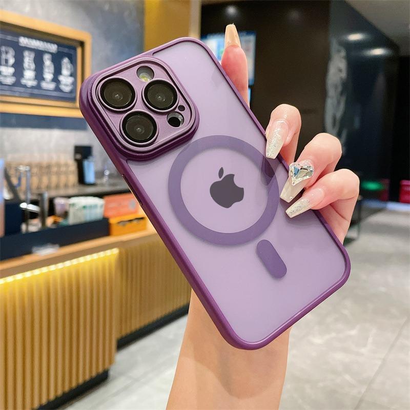 Магнитный Матовый Полупрозрачный Чехол для iPhone 17 Air 16 15 14 13 12 11 Pro Max Plus для Magsafe Беспроводной Зарядки Ударопрочный Чехол