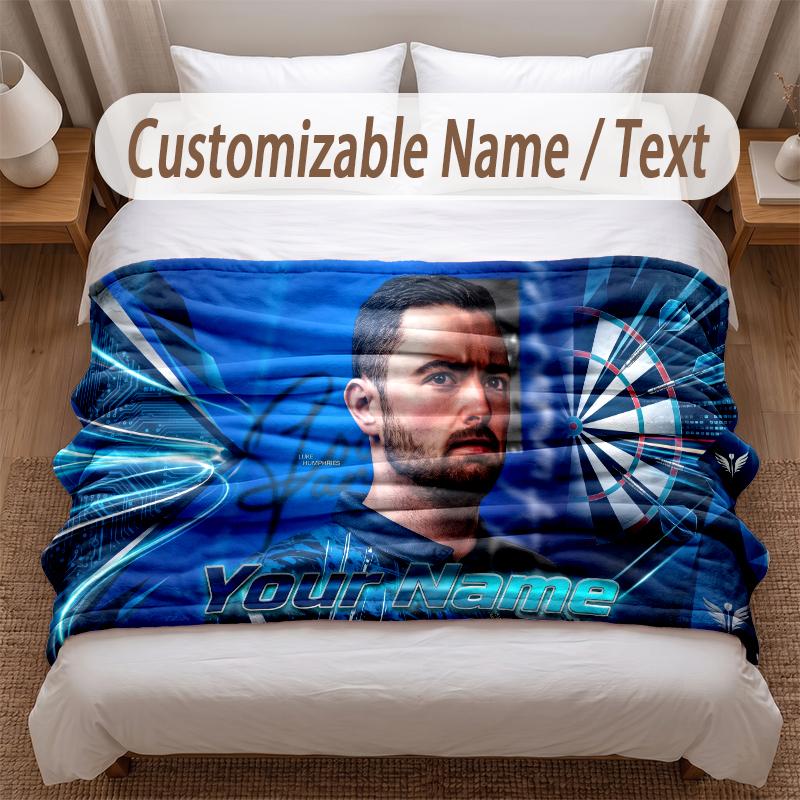 Luke Humphries Printed Flannel Blanket Custom Name Text Soft Warm Throw For Bedroom Holiday Gift