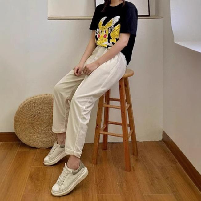 Весенне-летние гаремные брюки длиной до икры для женщин, свободные, облегающие, с высокой талией, брюки-морковки, универсальные, повседневные, больших размеров