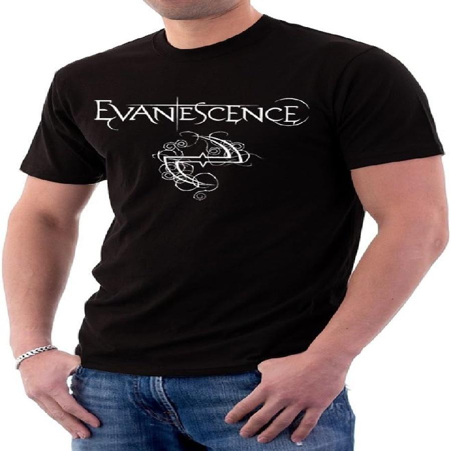 Evanescence Рок Металл Группа Логотип Fallen Мужская Футболка