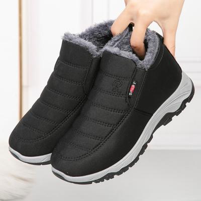 Хлопковая обувь с зимним флисом и толстые зимние ботинки для людей среднего и пожилого возраста, короткие ботинки для тепла