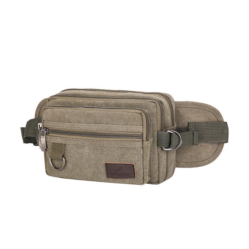 Стильная унисекс поясная сумка из канваса - Большая вместимость, износостойкая, многофункциональная для повседневного спорта