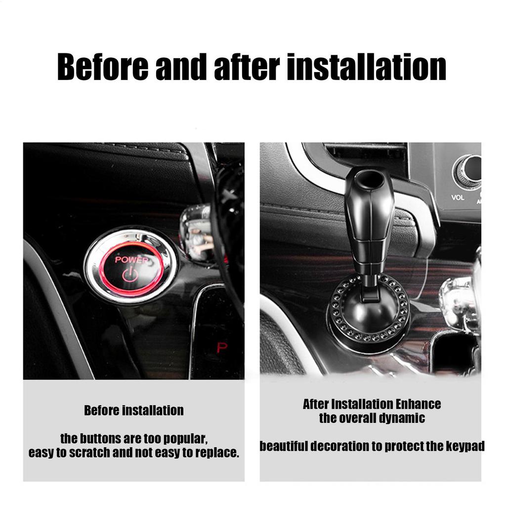 Car One Click Start Stop Button Decoration Engine Ignition Start Switches Alloy Joystick Decor Start Button Lever Car Interior