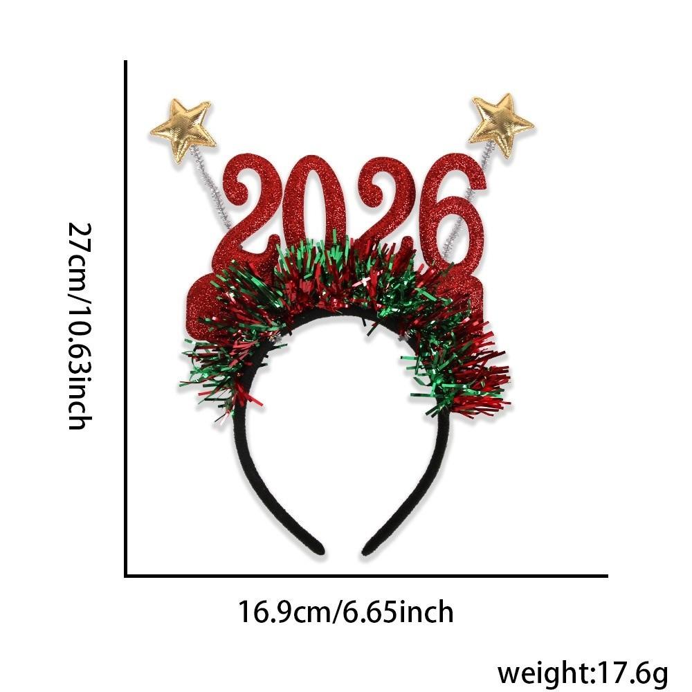 Star Color Strip 2026 Hairband New Year‘s Eve Xmas Hair Accessories  Cosplay Prop