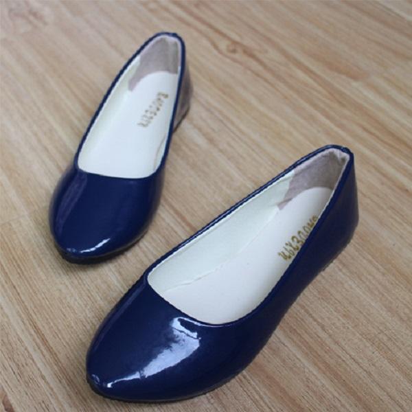 Shallow Single Shoes Pu Patent Leather Flats Spring Casual Round Tow Candy Color Ballet Sansals