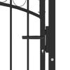 Garden Gate EMMEN with Arched Top Steel 100 x 106 cm Black