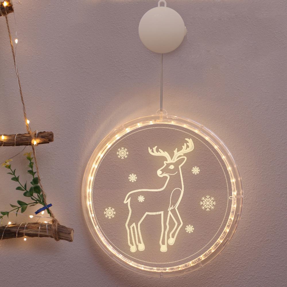 Рождественские огни 3D подвесные светильники Украшение комнаты Моделирование Спальня Праздничное украшение Окно Снеговик