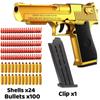 Mechanical Automatic Desert Eagle Toy Gun Shell Ejection Airsoft Pistol Continuous Firing Soft Bullet Toy for Children Shooting