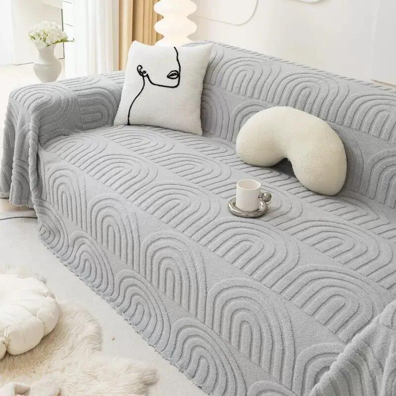 Winter Thicken Warm Sofa Towel Sofa Cover for Living Room Comfortable Plush Bed Blanket Sofa Towel Slipcover Furniture Protector