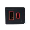 Двойное зарядное устройство USB-C PD для автомобиля Двойное зарядное устройство USB Зарядка в автомобиле Быстрая зарядка Высокая универсальность Установка Светодиодный индикатор