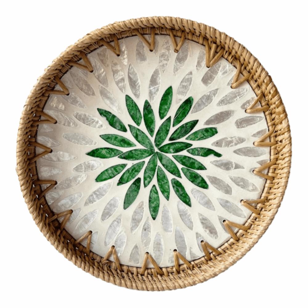 Round Rattan Tray Handmade Decorative Tray Storage Tray Woven Tray Table Tray