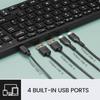 Perixx Keyboard Wired Pantograph Key Slim Design Type C Hub x 2 Included Guaranteed English Layout Black PERIBOARD-215BUS USB-A & [Genuine Product]