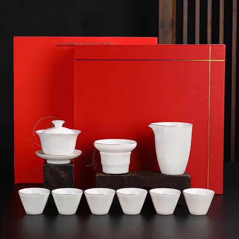Pure White Ceramic Kung Fu Tea Set