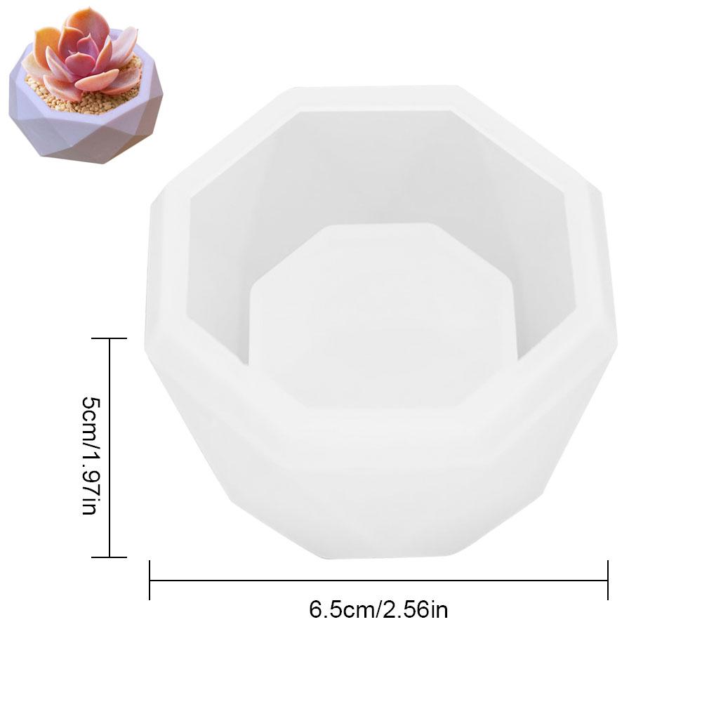 Hexagon Diamond Vases Silicone Molds for DIY Plaster Concrete Pen Holder Planter Mould Home Decor Ornament Handmade Gift