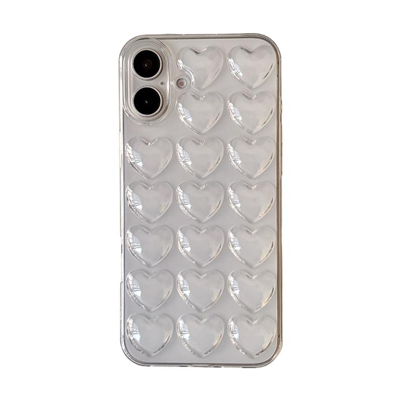 Модный прозрачный чехол из мягкого силикона в форме сердца для iPhone 17 Air 16 15 14 13 12 11 Pro Max 16 Plus