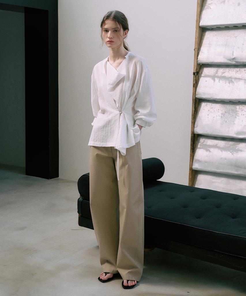 LAMEREI Drape Belted Shirt[Lmbfspsh318]-3Color