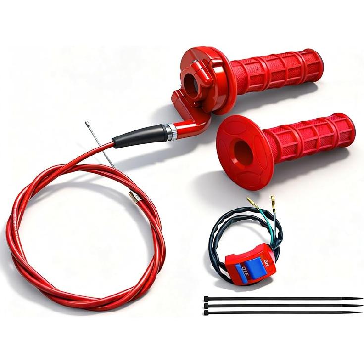 7/8 22Mm Twist Throttle Accelerator Handle Grips For Pit Bike Mini Bike Throttle Cable Kit 4-Stroke Dirt Bike Pocket Bike For 50Cc 90Cc 110Cc