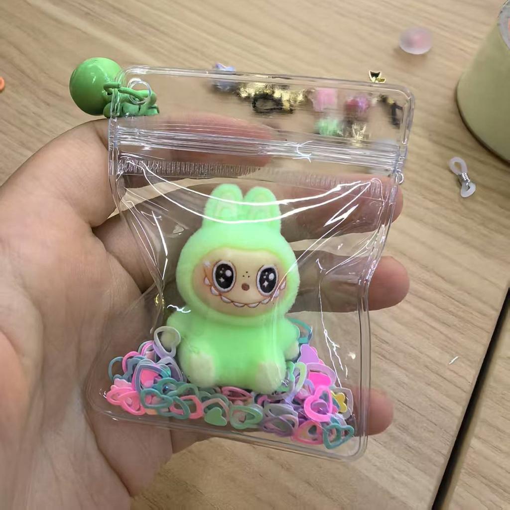 1 Labubu Bunny Keychain, Small Figurine, Bag Decoration, Creative Pocket Pendant