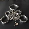 Metal Restraints Set Stainless Steel Locking Collar Cuffs Kit  Cuffs & Shackles