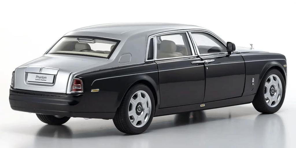 Kyosho Оригинальный Phantom EWB Готовый продукт 1/18 Rolls-Royce Черный/Серебристый