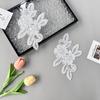 White Handmade Beaded Sequins Three-Dimensional Flower Applique Clothing Dress Wedding Decoration Cloth Sticker Accessories