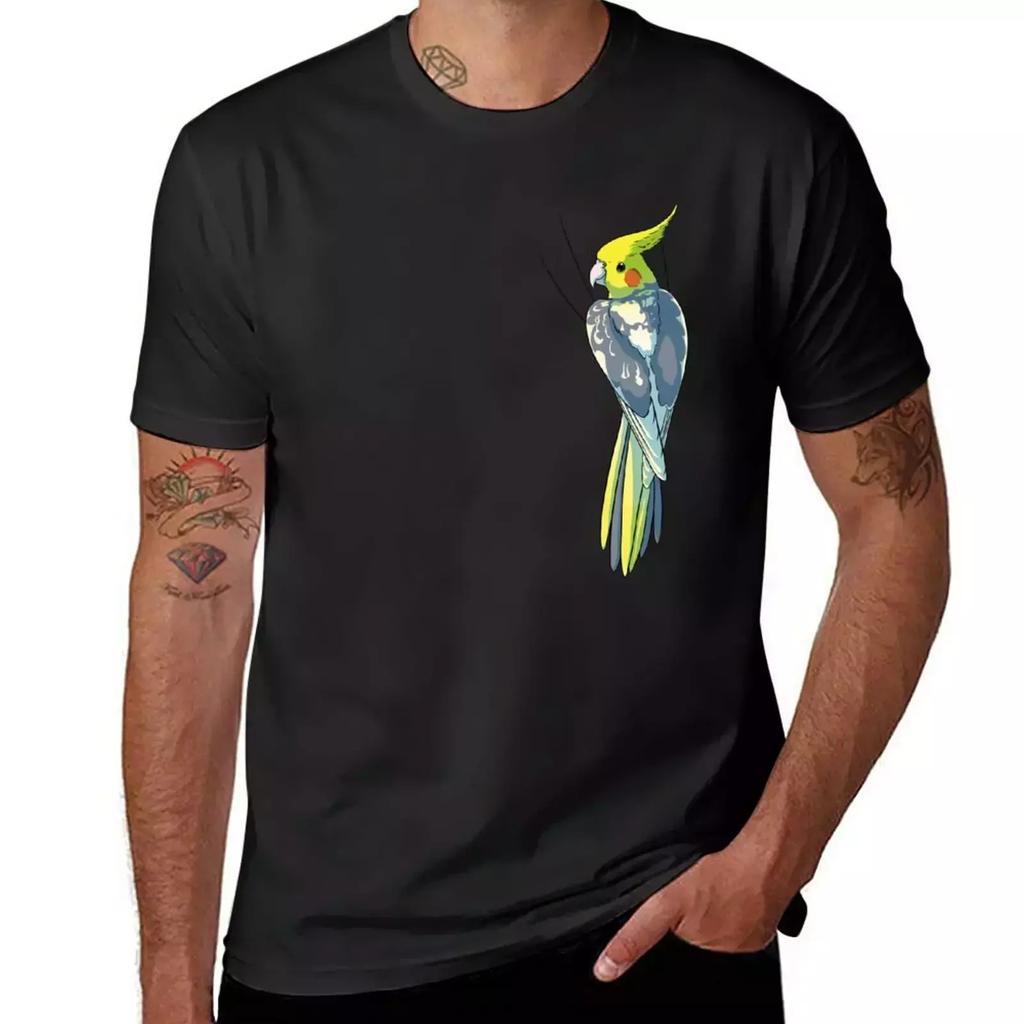 Pied Cockatiel T-Shirt sweat vintage clothes animal prinfor boys mens graphic t-shirts hip hop