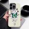 Чехол из ТПУ с рисунком бабочки и текстурой из кожи для iPhone 16 Pro Max 15 Pro 14 13 12 11, мягкий матовый противоударный, защита линз, тонкий чехол для телефона