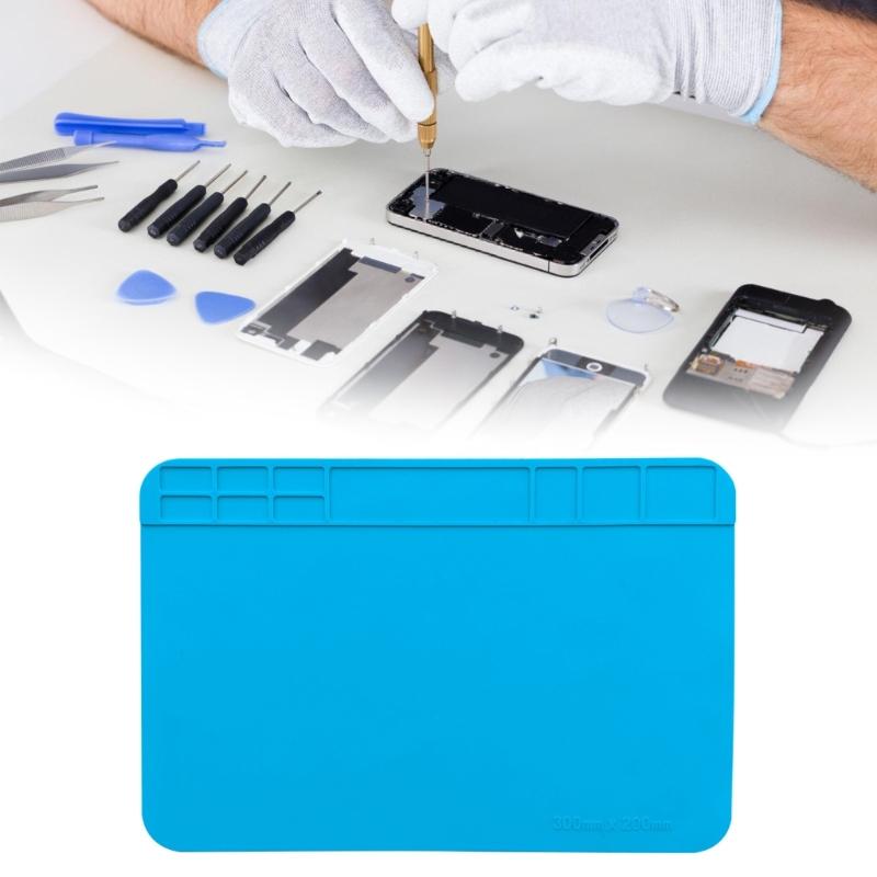 Термостойкий 500℃ силиконовый коврик для пайки, большой антистатический магнитный коврик для работы по ремонту электроники, паяльная станция