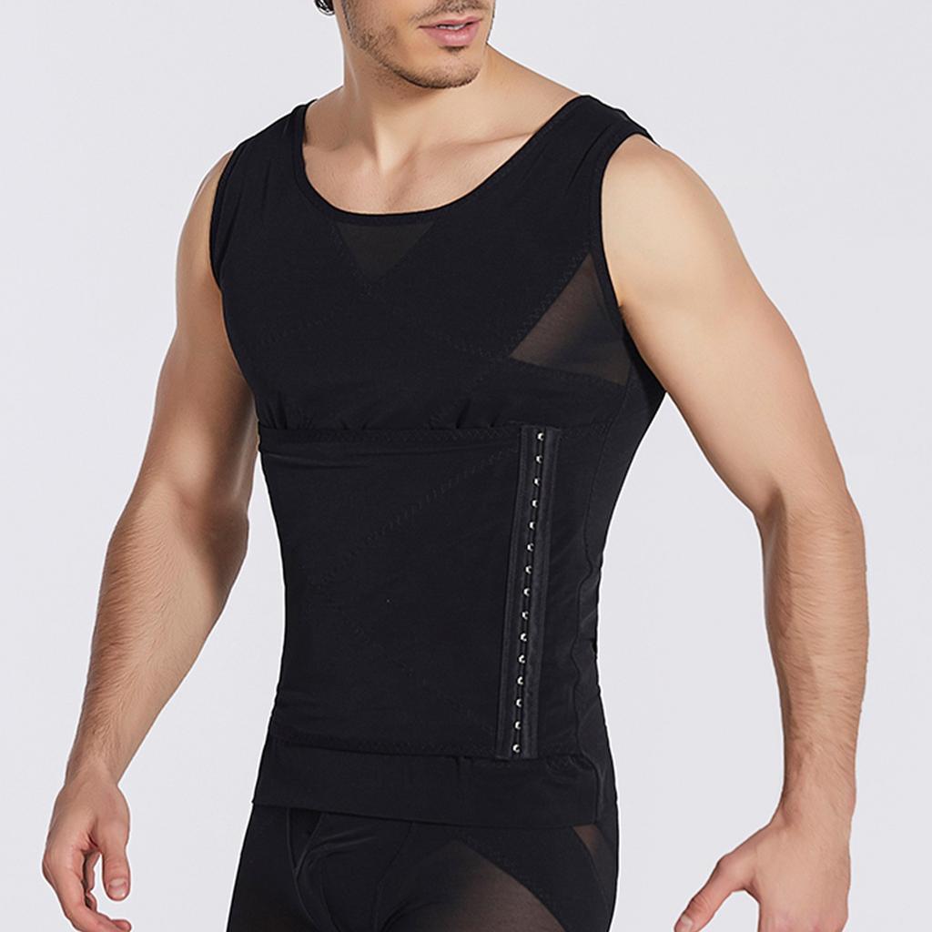 Men's Button-down Adjustable Waist Vest With Tummy Sculpting