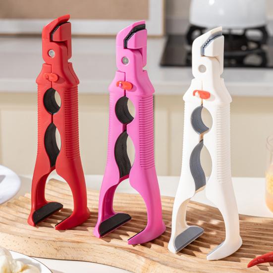 Зажим для посуды против ожогов 3-в-1 Многофункциональный захват для горячих тарелок, зажим для тарелок, открывалка для бутылок, термостойкий силиконовый кухонный инструмент с нескользящей ручкой