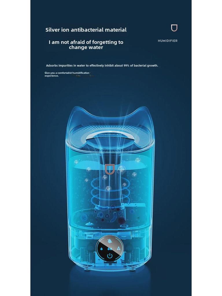 4 л Увлажнитель воздуха большой емкости со светодиодной подсветкой, интеллектуальным контролем влажности и ароматерапией