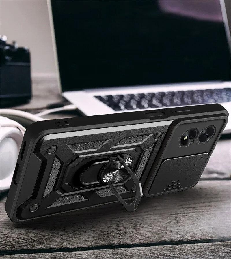 Armored case for Oppo A60, CamShield Slide, black