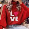 Women's European & American Batwing Sleeve Christmas Turtleneck Sweater - Autumn & Winter Knit Top