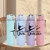 1PC Ballerina Dancer Silhouette Print 750ml Color Plastic Sports Water Bottle Leakproof Flip Straw Lid Suitable for Sports Office Home Use