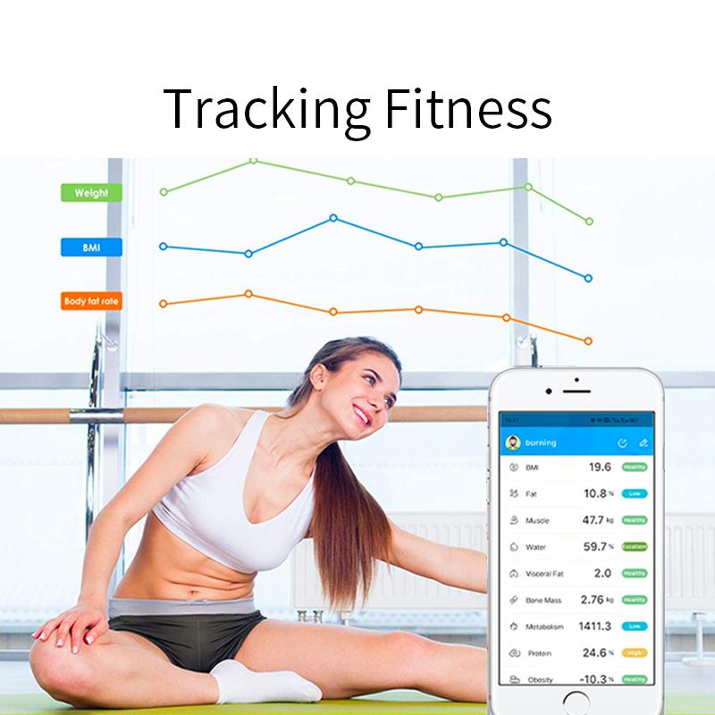 Новые весы для измерения жира в организме, умные беспроводные цифровые весы для ванной комнаты, анализатор состава тела, Bluetooth