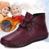 Женские осенне-зимние нескользящие ботинки с плоской подошвой для людей среднего и пожилого возраста с толстым флисом и теплыми короткими ботинками