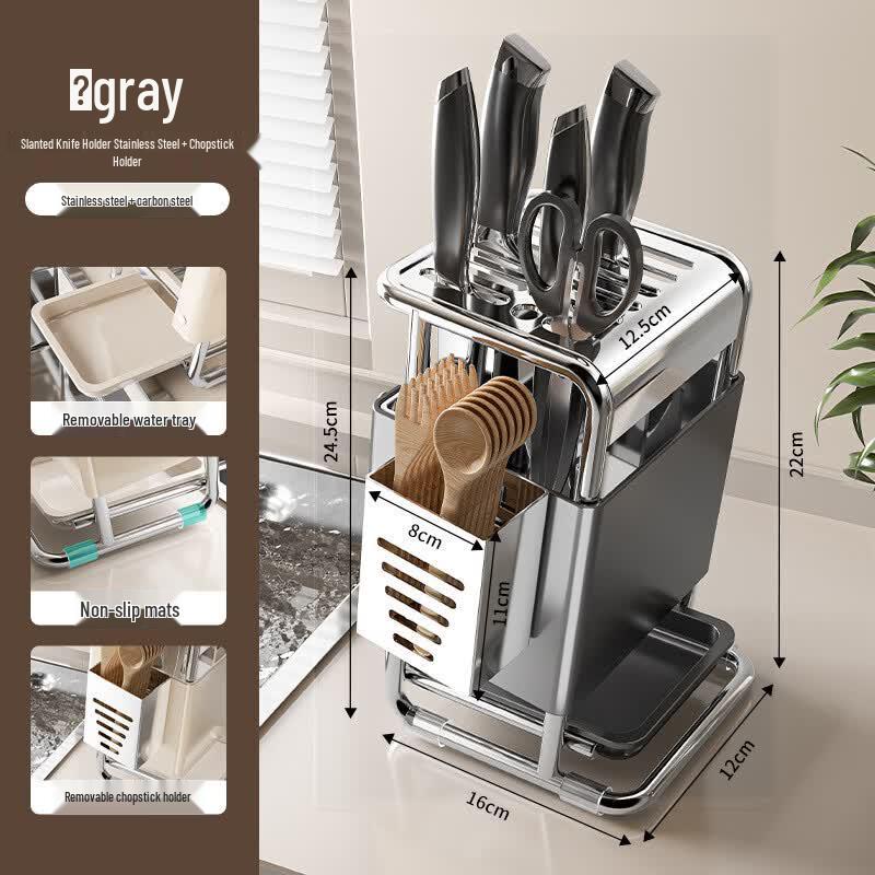 Блок для ножей Brangdy на кухонную столешницу с держателем для палочек