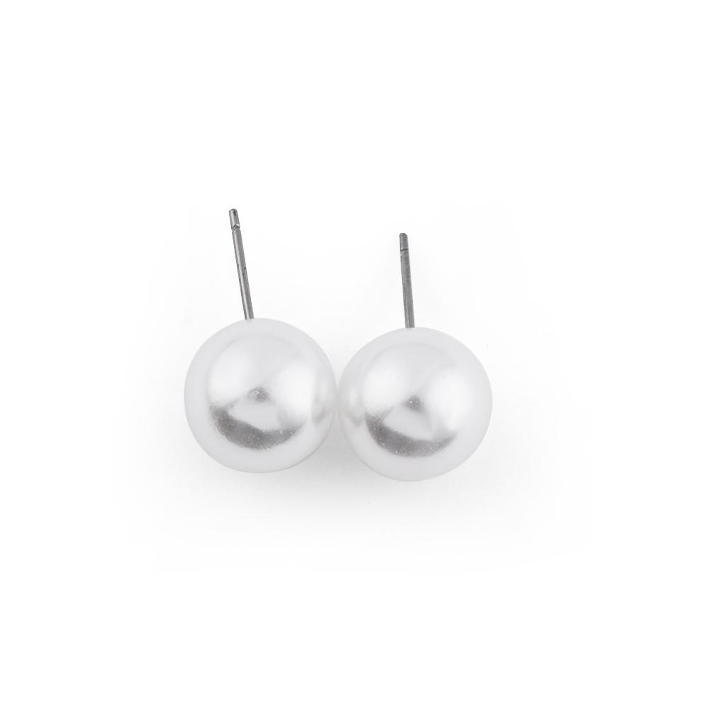 Round Shape Pearl Earrings 4mm 5mm 6mm 8mm 10mm 12mm Ear Stud Wedding Engagement