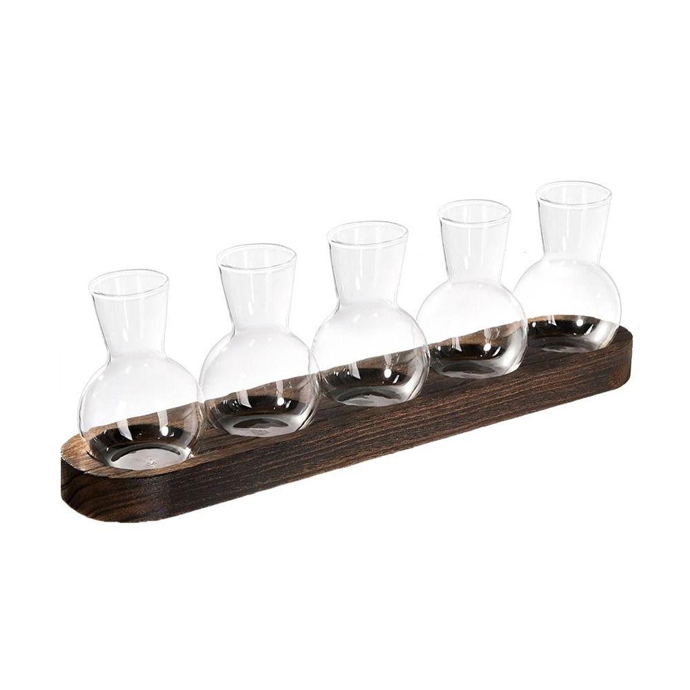 with Wooden Tray Hydroponics Glass Vase Bud Vases Bulb Vase  Home Decoration